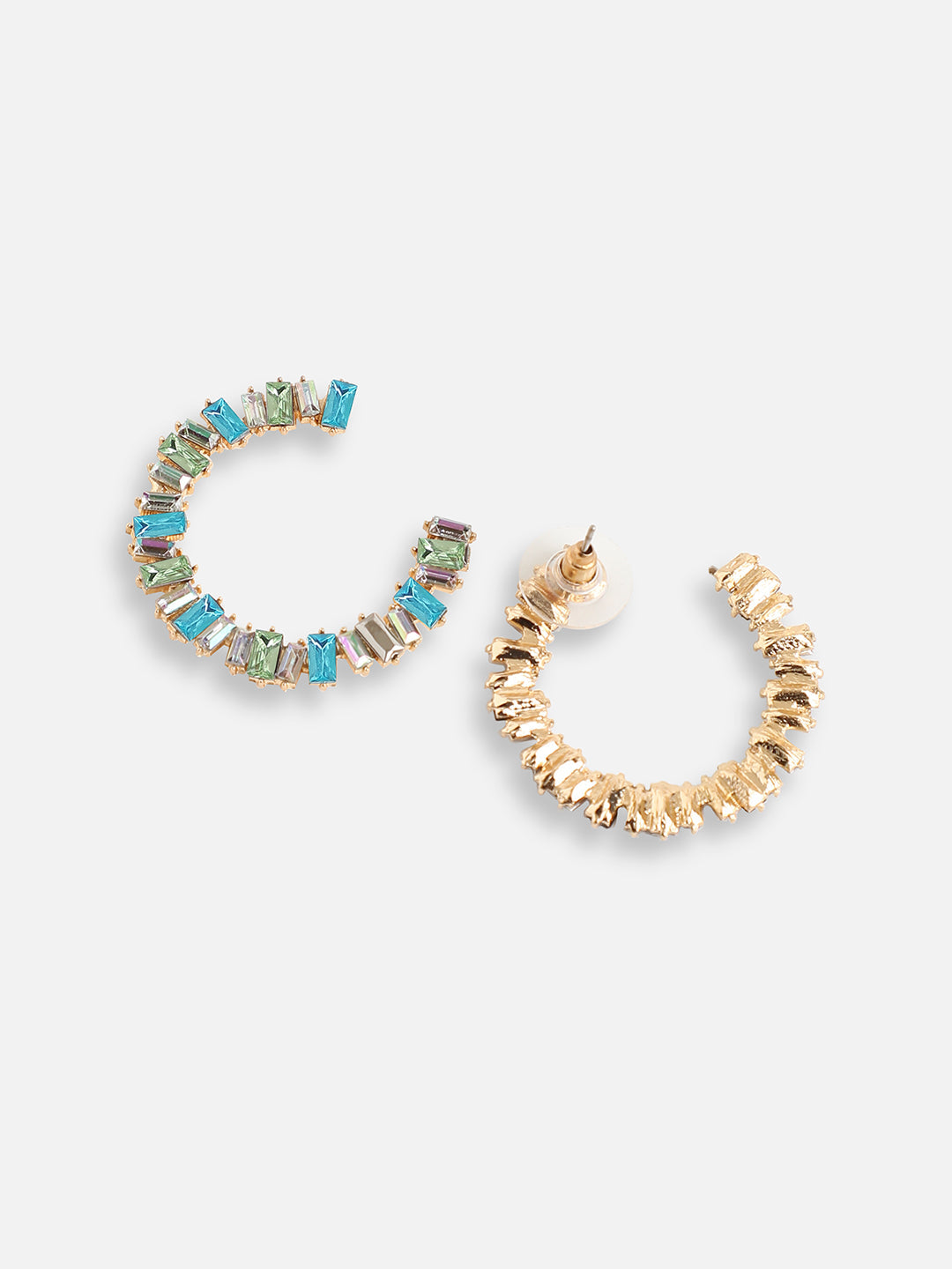 GOLD PLATED PARTY DESIGNER STONE STUD FOR WOMEN