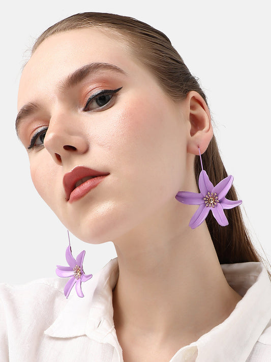 SILVER PLATED DESIGNER DROP EARRINGS