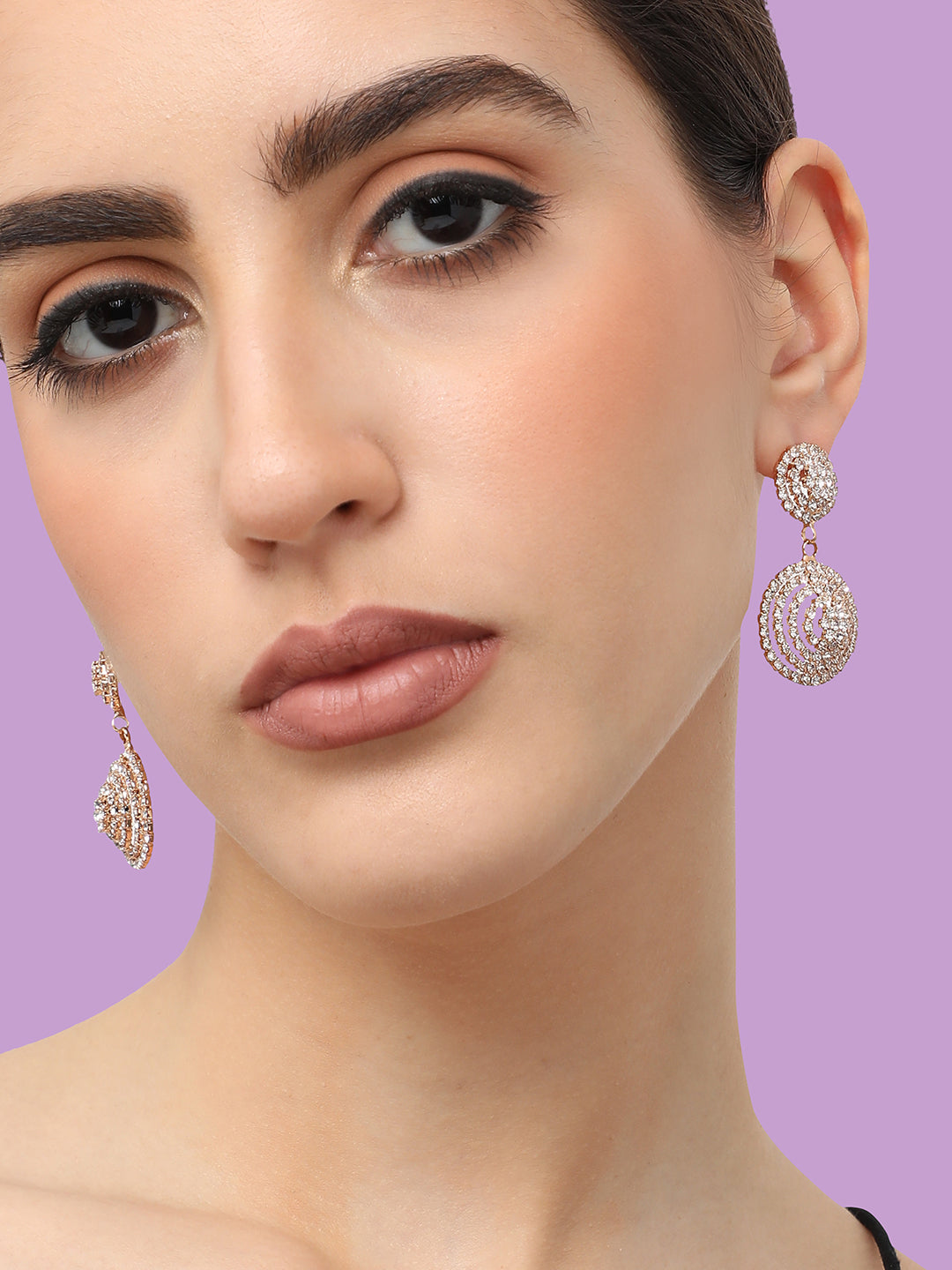 Gold Plated Designer Stone Party Drop Earring For Women