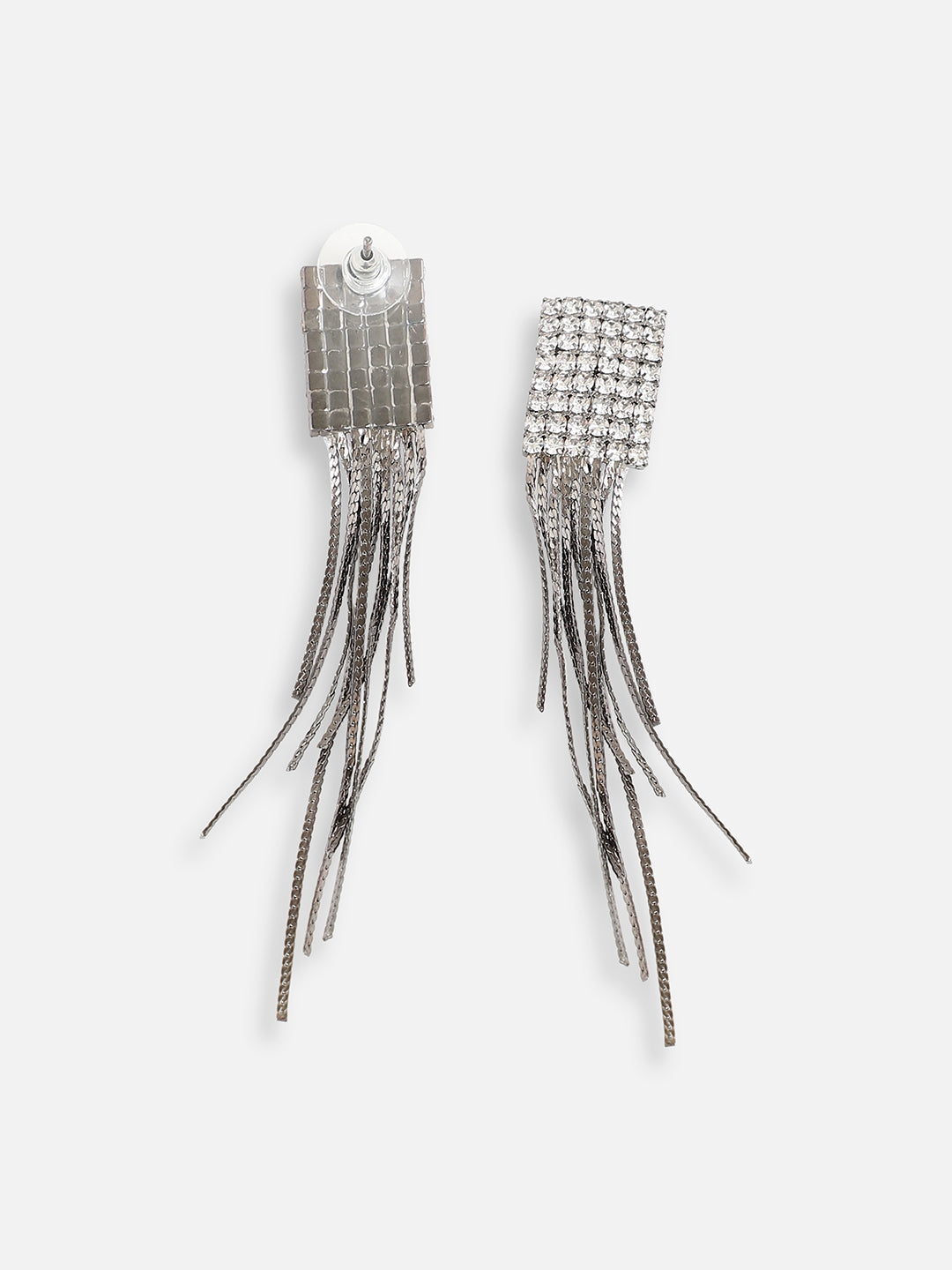 Silver Plated Designer Stone Party Drop Earring For Women