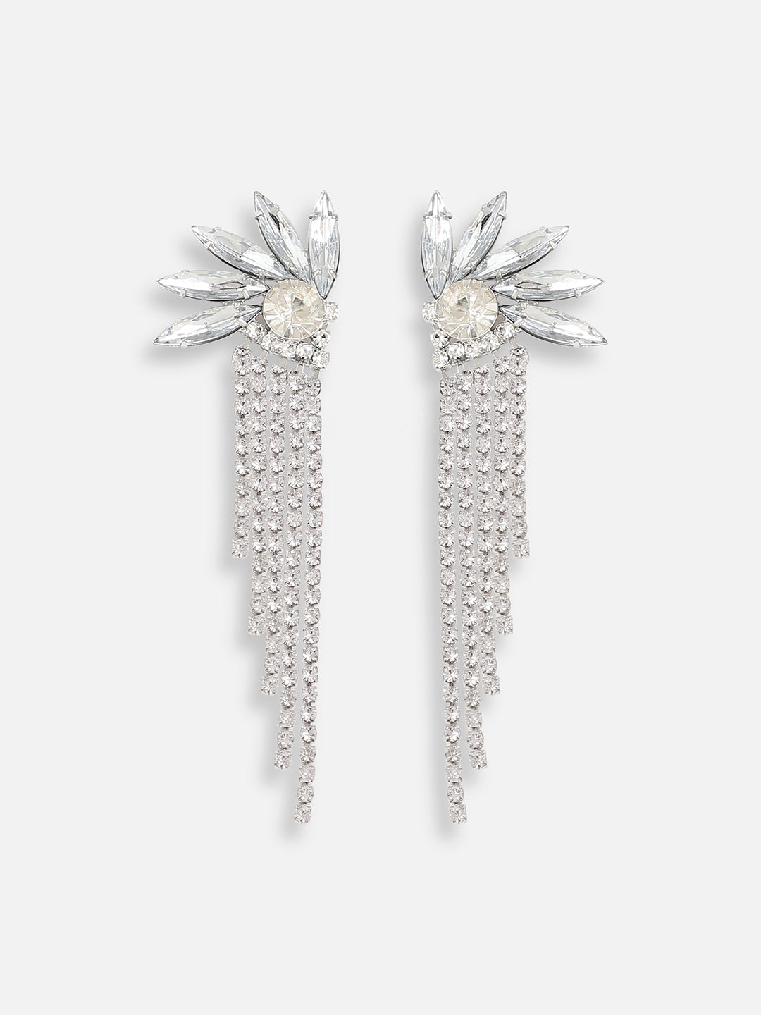 Silver Plated Designer Stone Party Drop Earring For Women