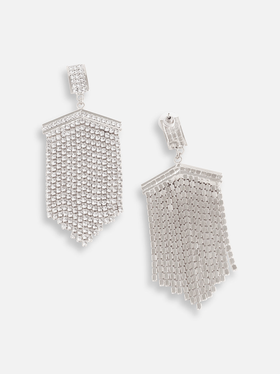 Silver Plated Designer Stone Party Drop Earring For Women