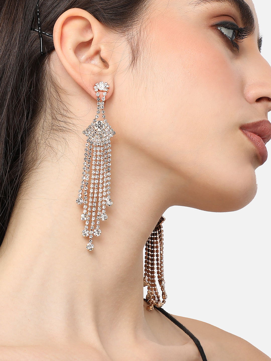 Silver Plated Designer Stone Party Drop Earring For Women