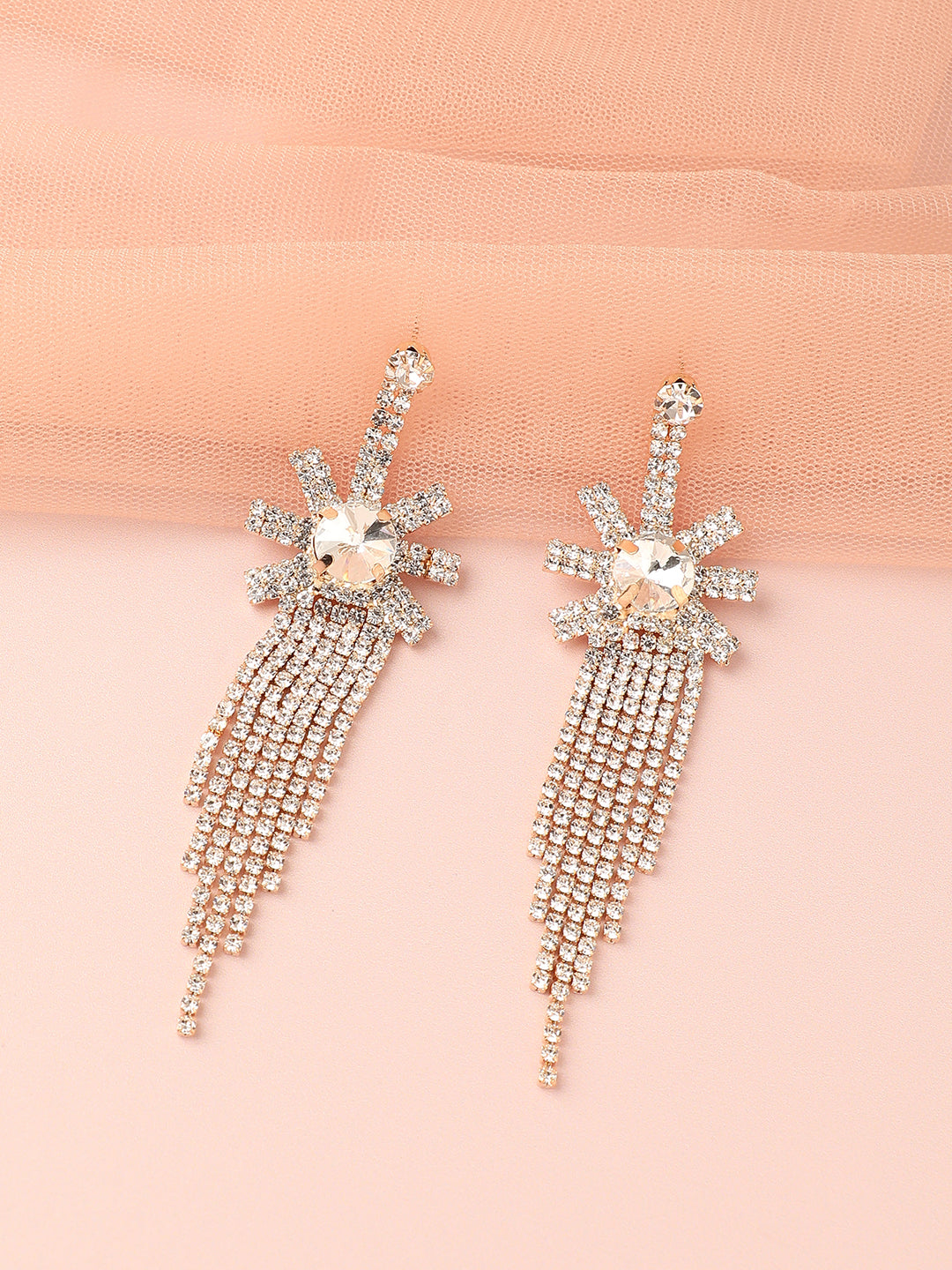 Silver Plated Designer Stone Party Drop Earring For Women