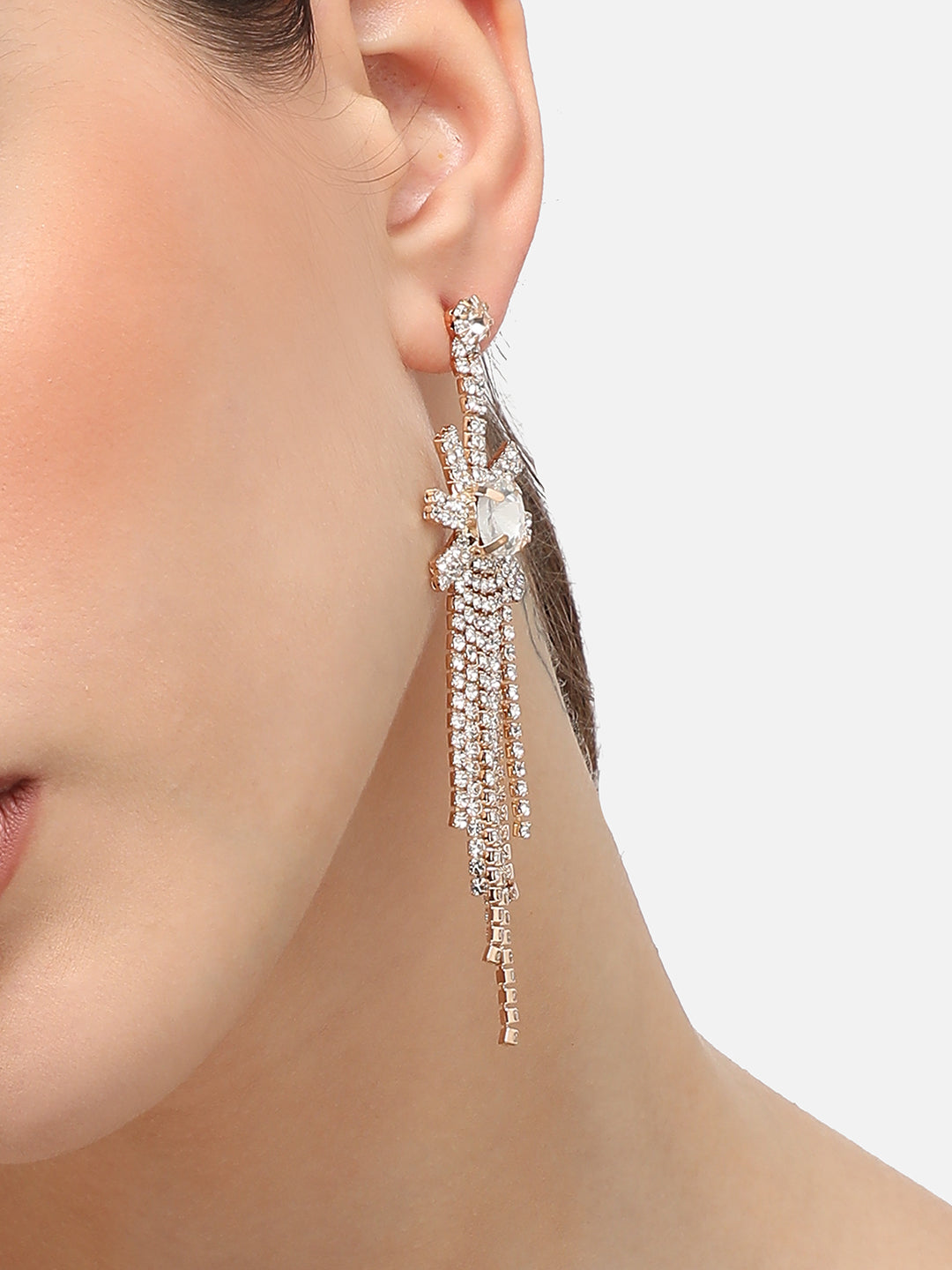 Silver Plated Designer Stone Party Drop Earring For Women