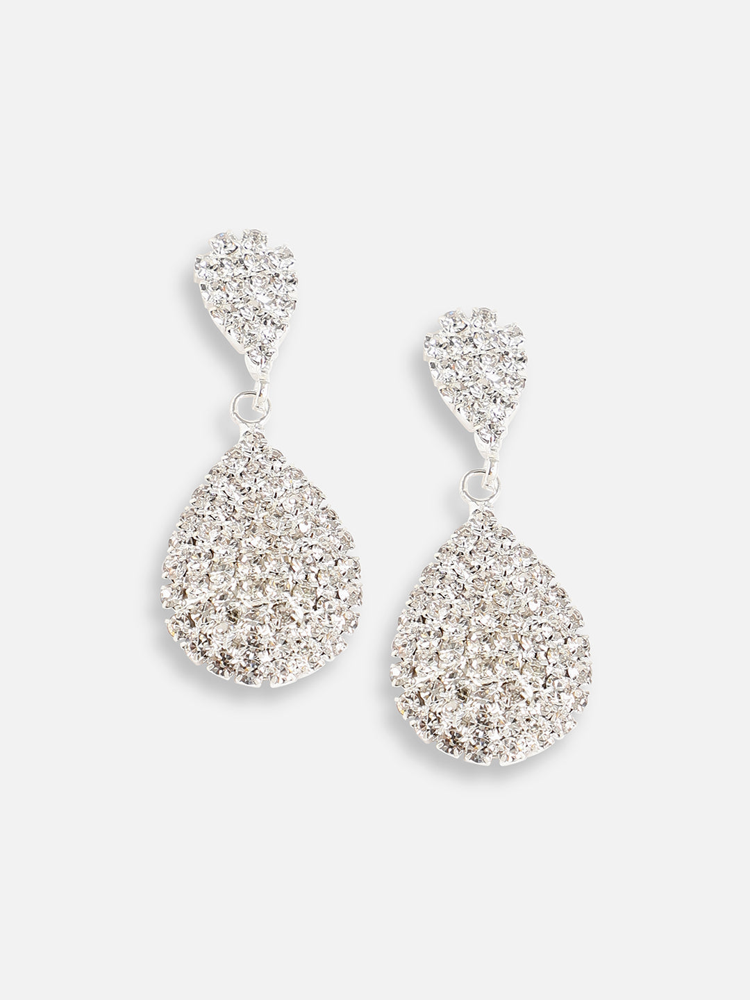 Silver Plated Designer Stone Party Drop Earring For Women