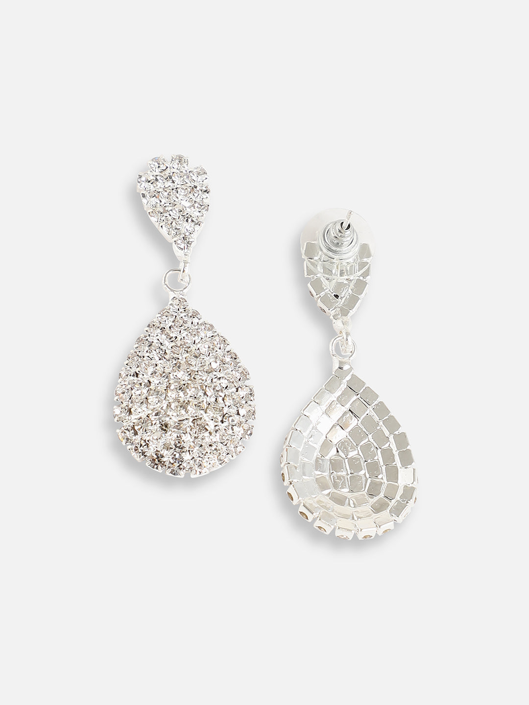 Silver Plated Designer Stone Party Drop Earring For Women