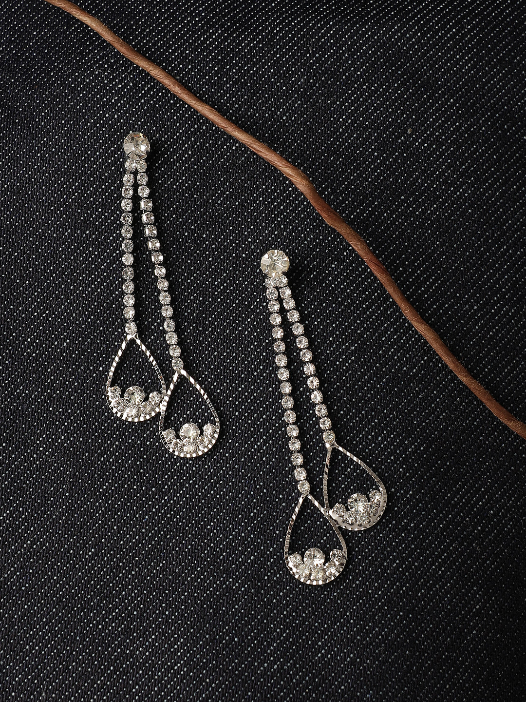 Silver Plated Designer Stone Party Drop Earring For Women