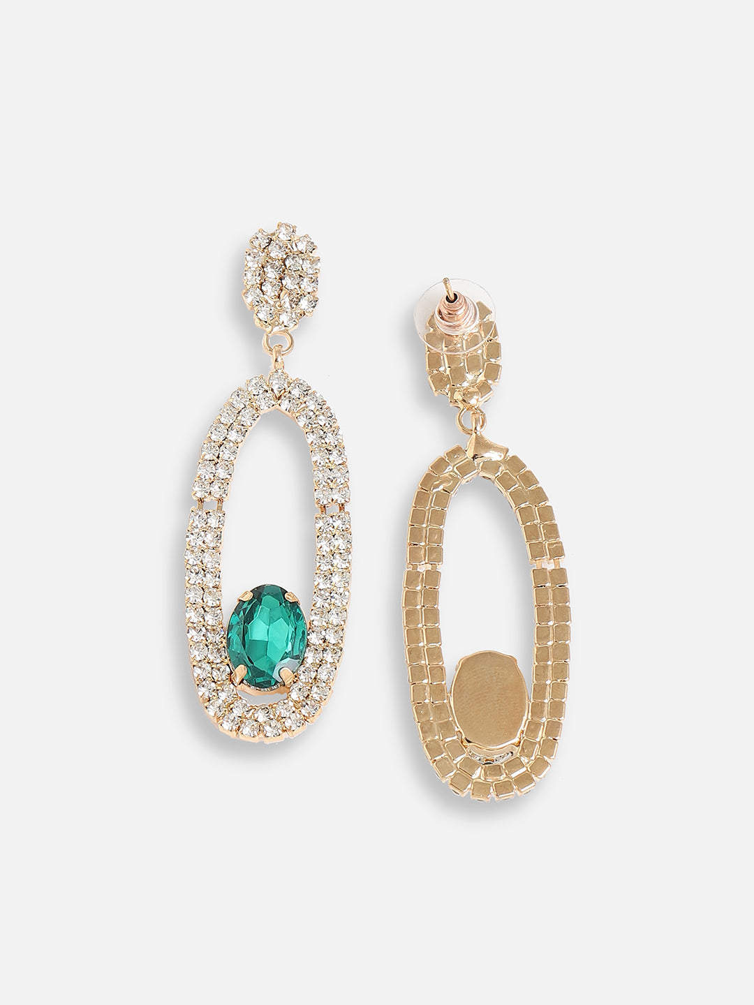 Gold Plated Designer Stone Party Drop Earring For Women