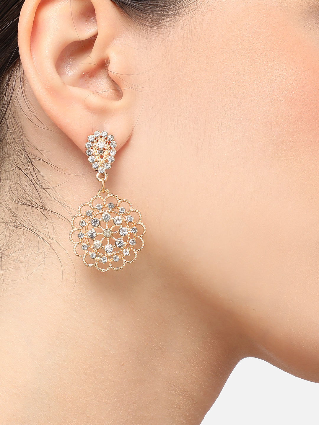 Silver Plated Designer Stone Party Drop Earring For Women