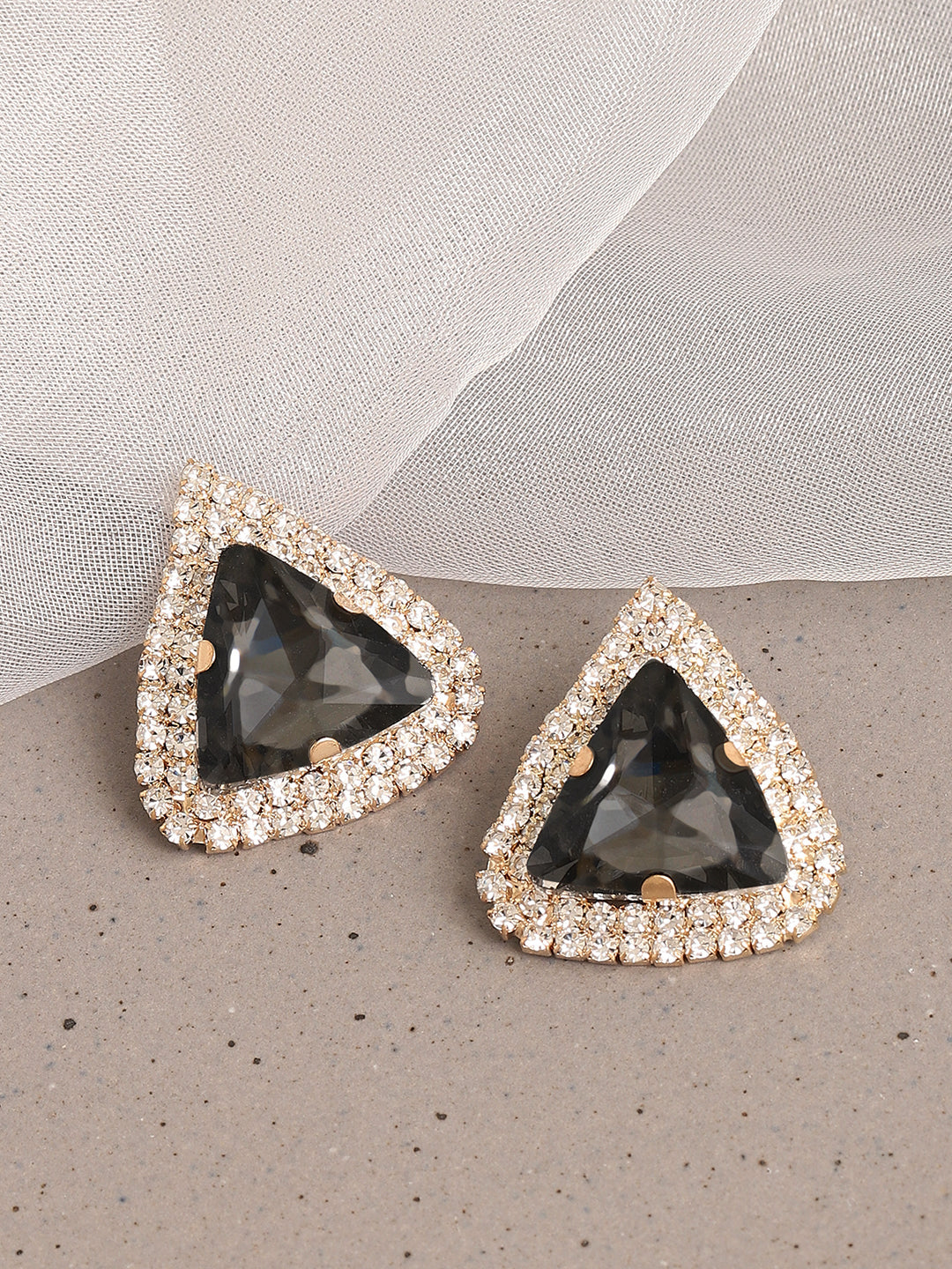 Gold Plated Designer Stone Party Stud For Women
