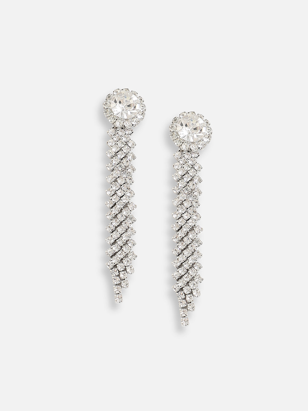 Silver Plated Designer Stone Party Drop Earring For Women