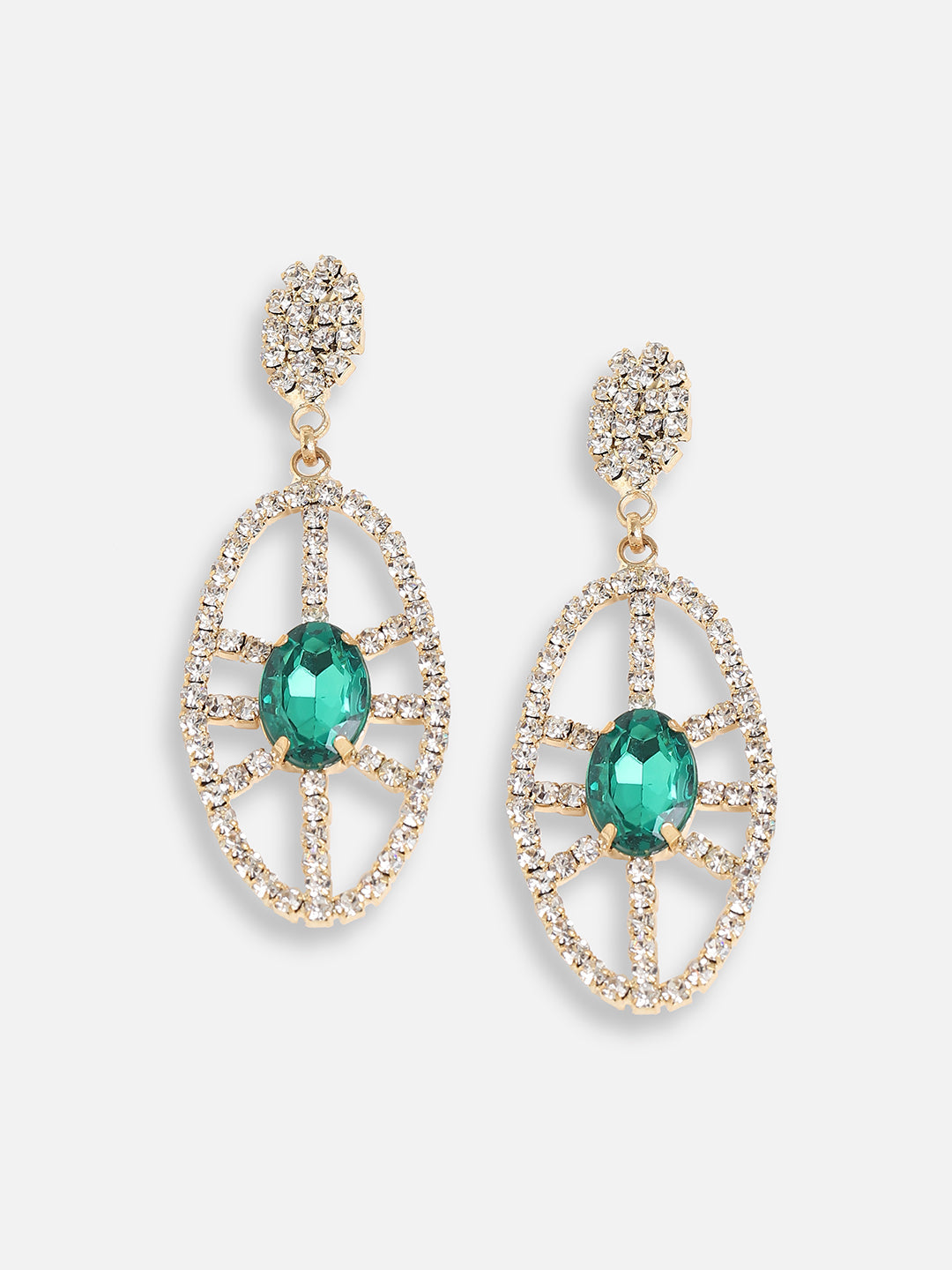 Gold Plated Designer Stone Party Drop Earring For Women