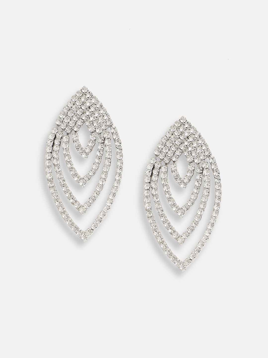 Silver Plated Designer Stone Party Drop Earring For Women