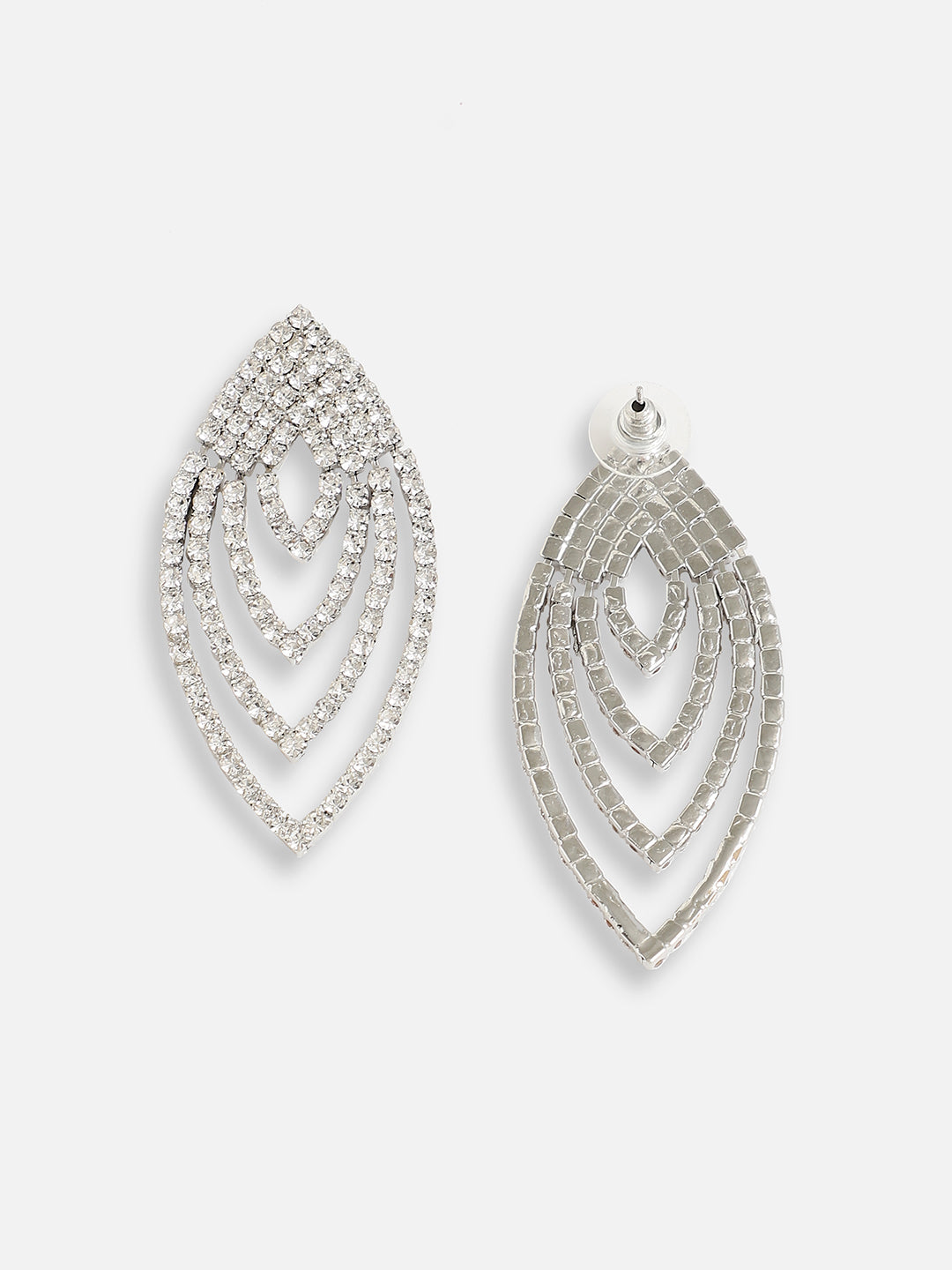 Silver Plated Designer Stone Party Drop Earring For Women