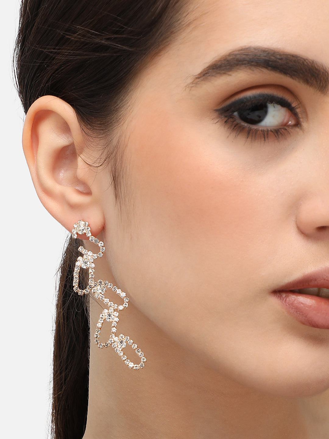 Silver Plated Designer Stone Party Drop Earring For Women