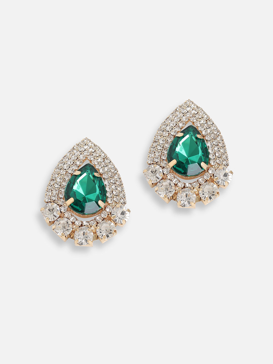 Gold Plated Designer Stone Party Stud For Women