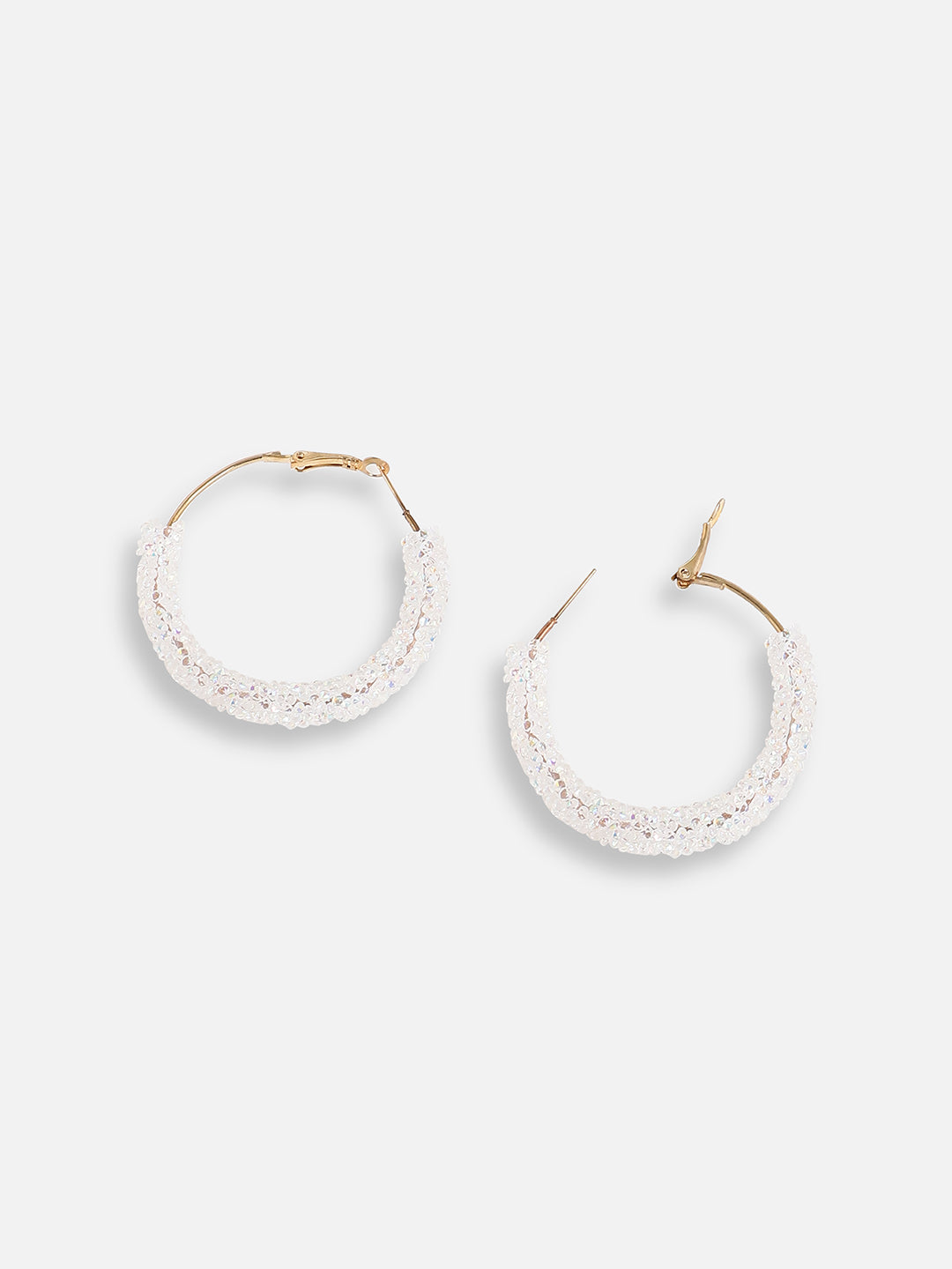 Gold Plated Designer Stone Casual Hoop Earring For Women
