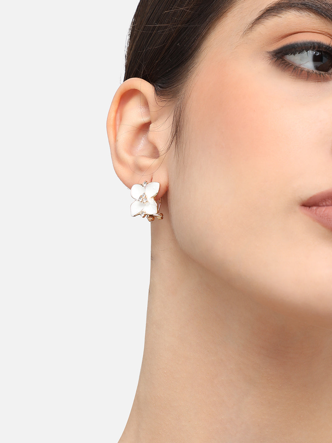 Gold Plated Designer Stone Party Stud For Women