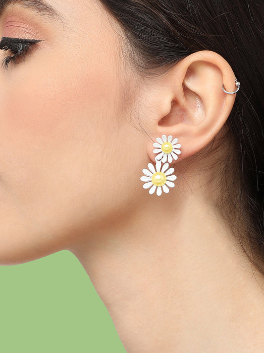 Gold Plated Pearls Party Drop Earring For Women