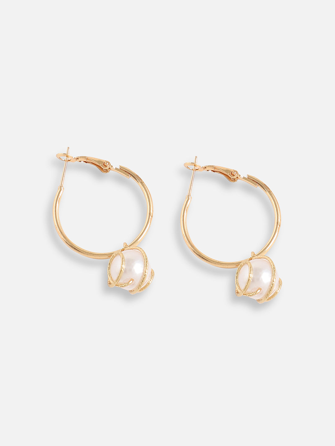 Gold Plated Pearls Casual Drop Earring For Women