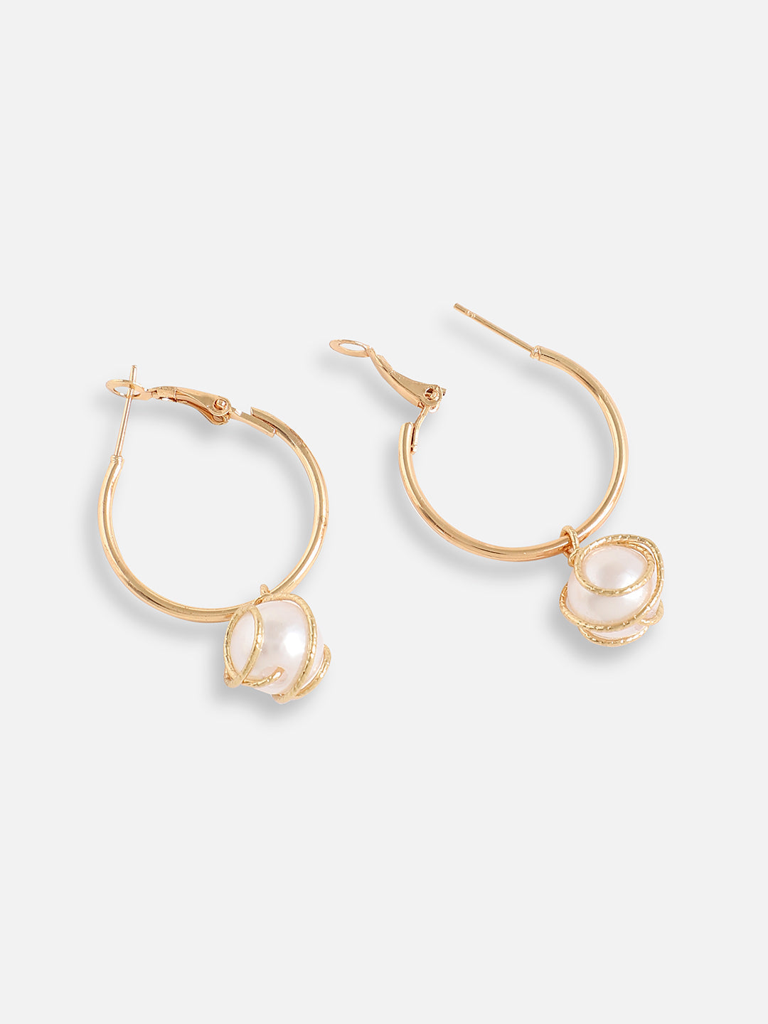 Gold Plated Pearls Casual Drop Earring For Women