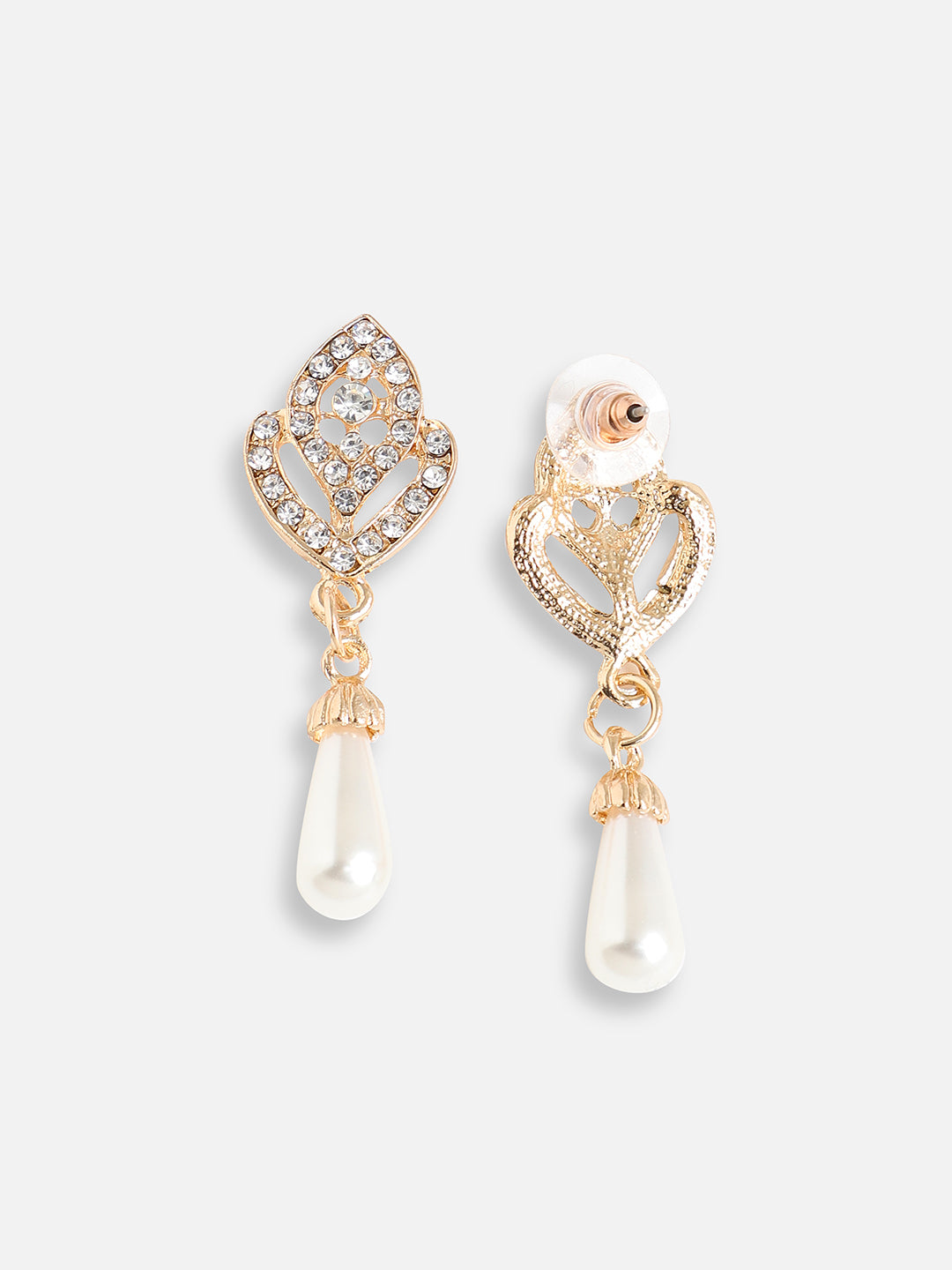 Gold Plated Pearls Party Drop Earring For Women