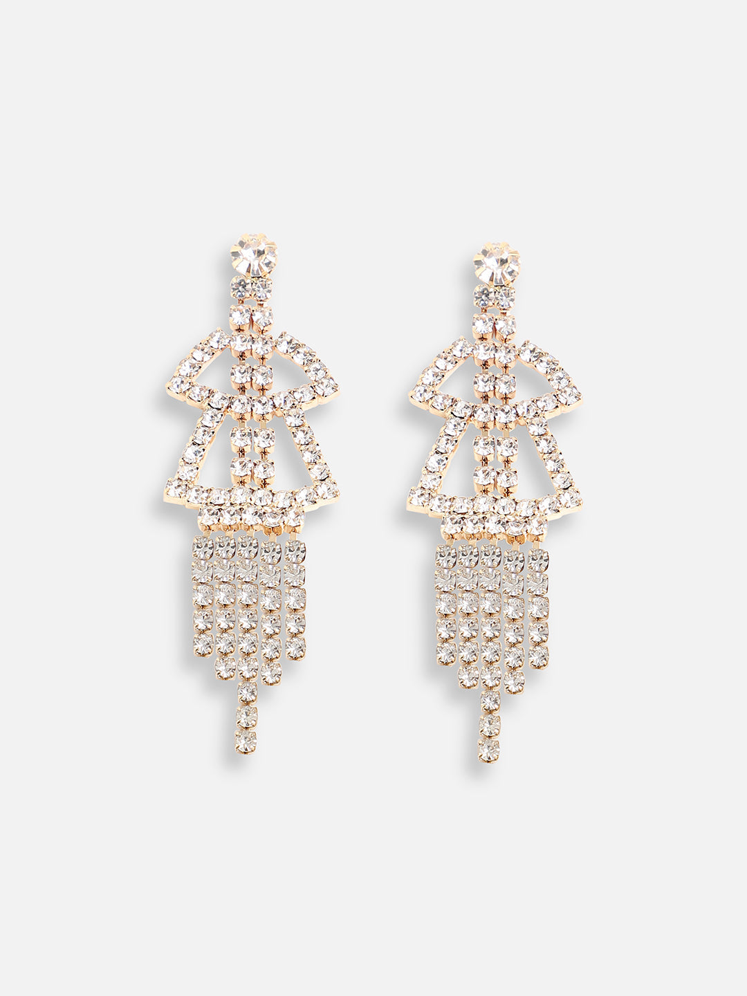 Gold Plated Designer Stone Party Drop Earring For Women
