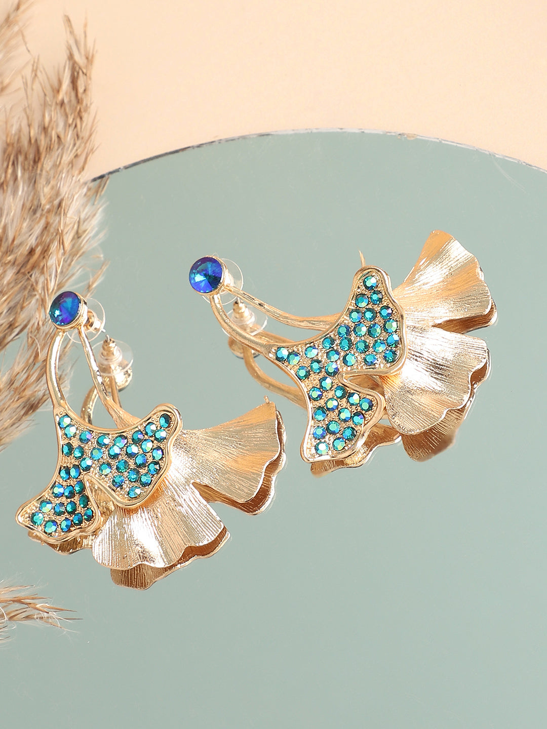 Gold Plated Designer Stone Party Drop Earring For Women