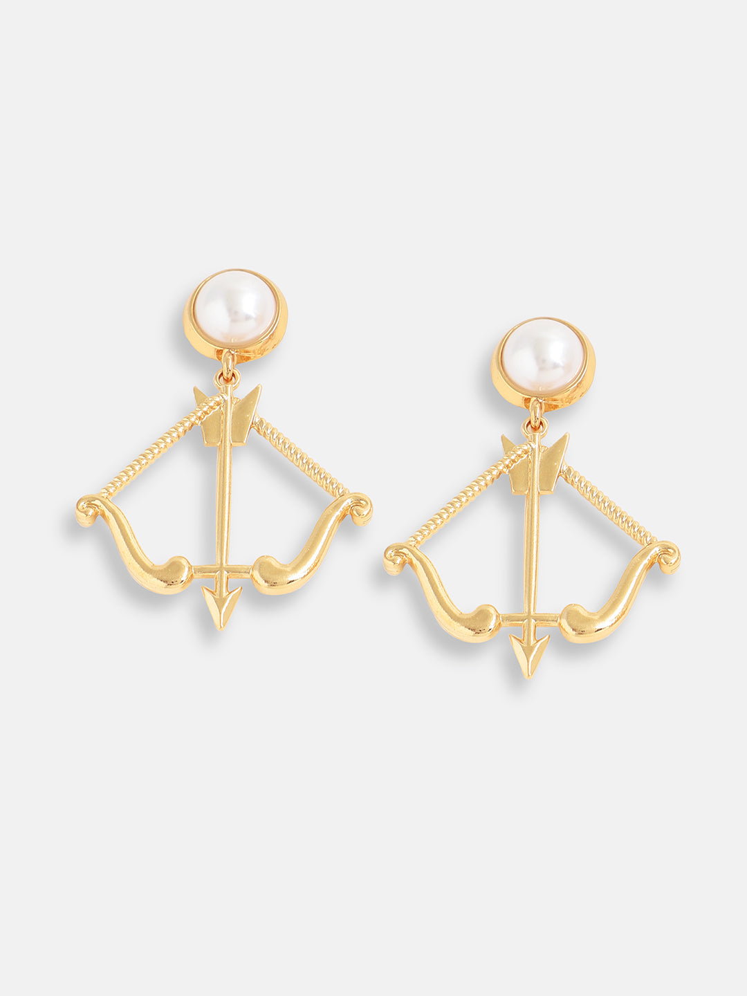 Gold Plated Pearls Party Drop Earring For Women