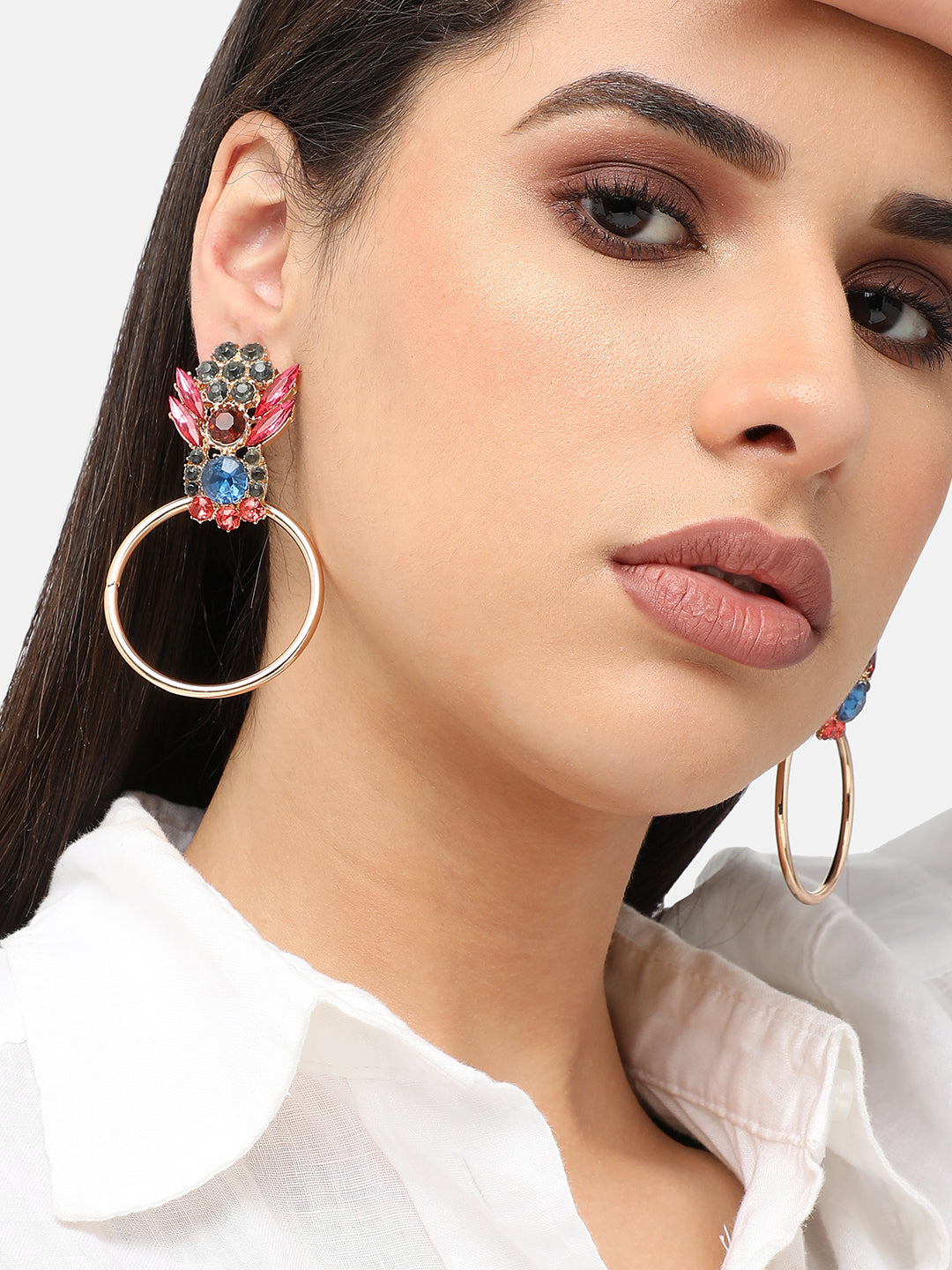 Gold Plated Designer Stone Party Drop Earring For Women