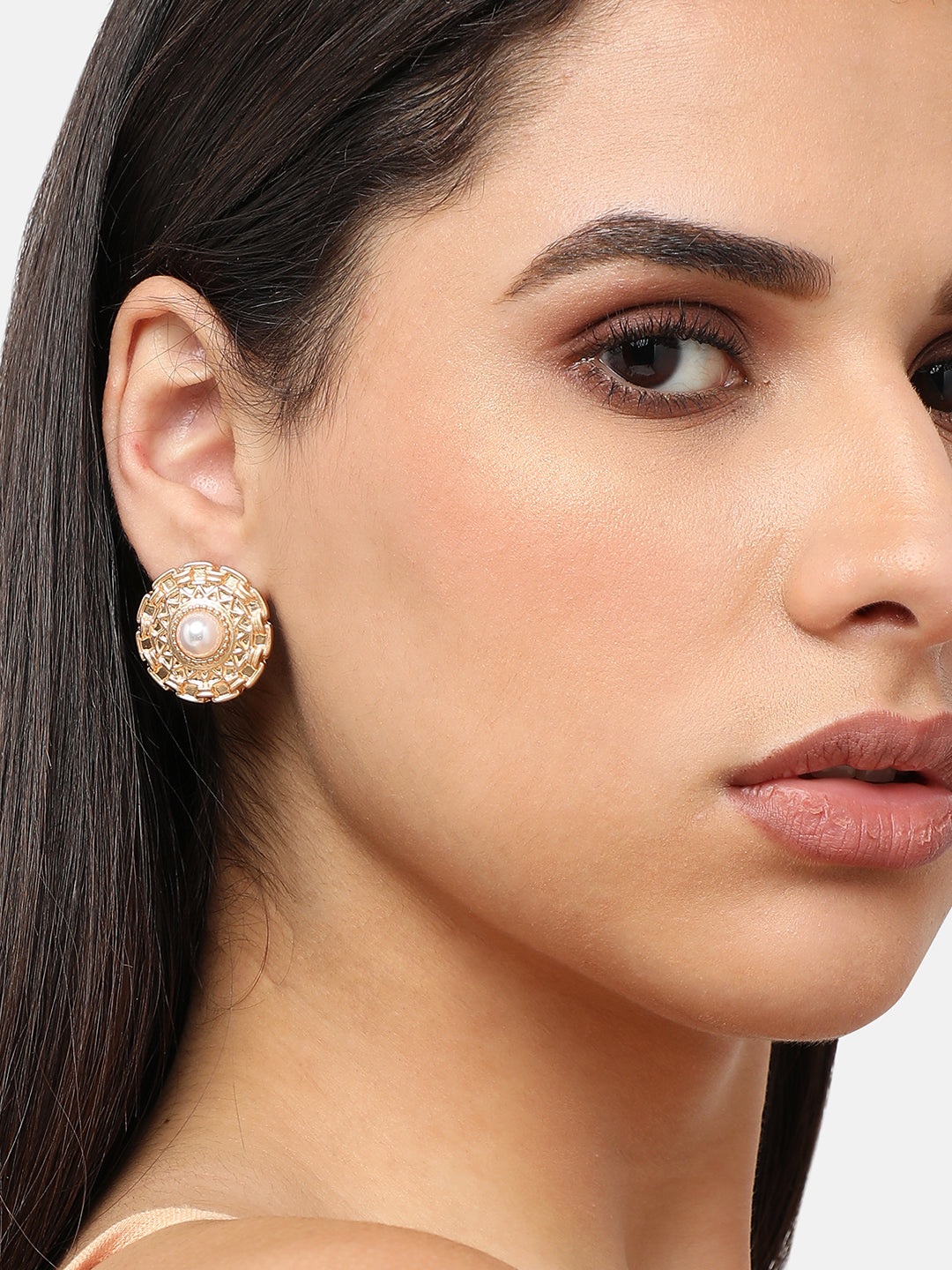Gold Plated Pearls Casual Stud For Women