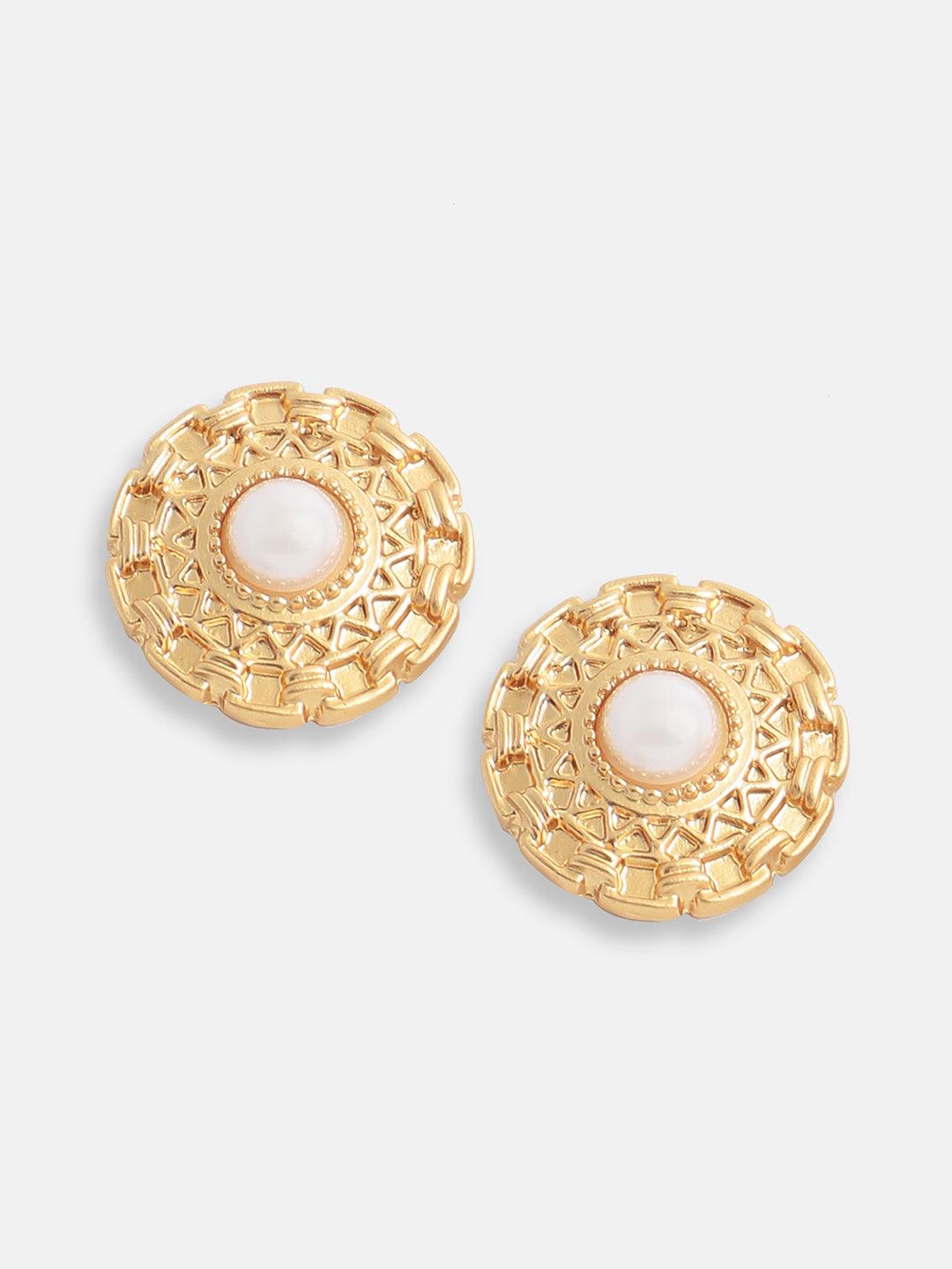 Gold Plated Pearls Casual Stud For Women