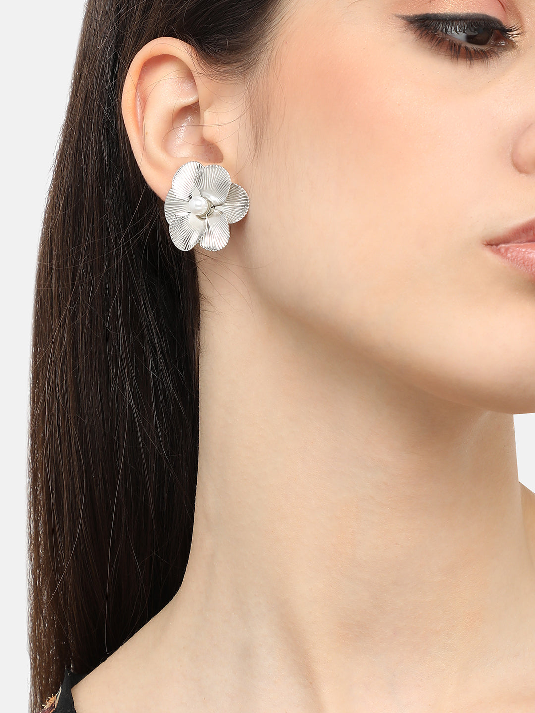 Silver Plated Pearls Casual Stud For Women