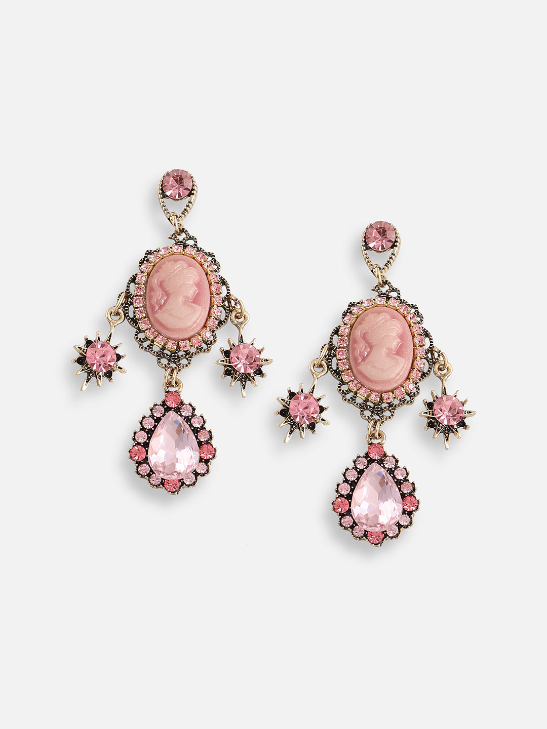 Gold Plated Designer Stone Party Drop Earring For Women