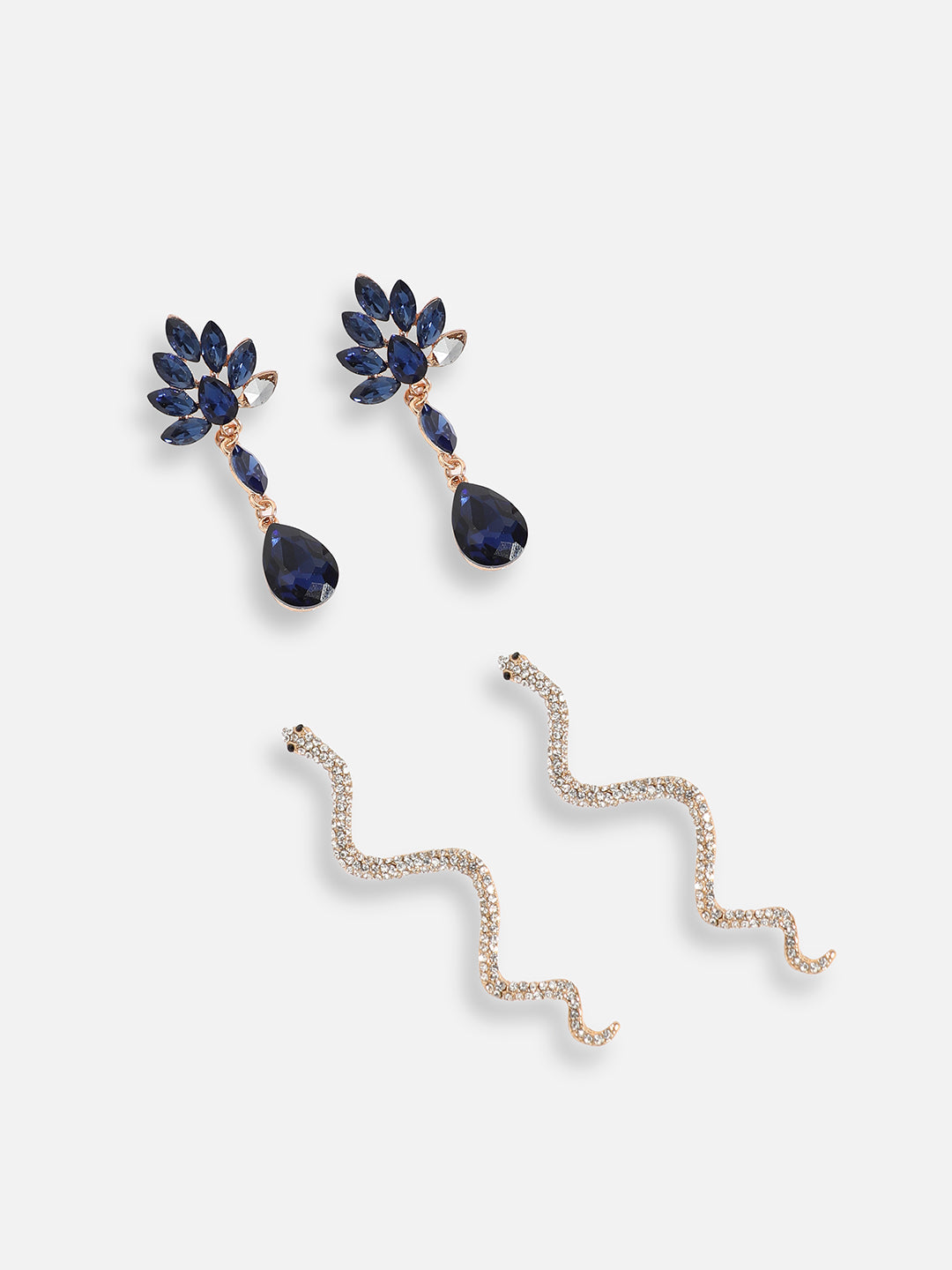 Pack Of Gold-Plated Drop Earrings