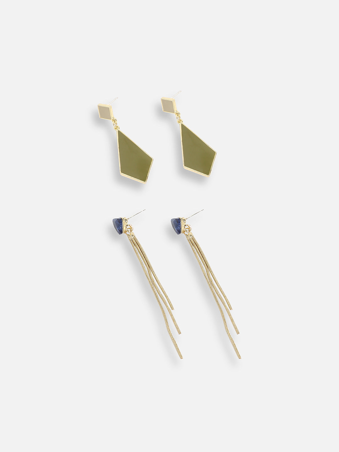 Pack Of Gold-Plated Drop Earrings