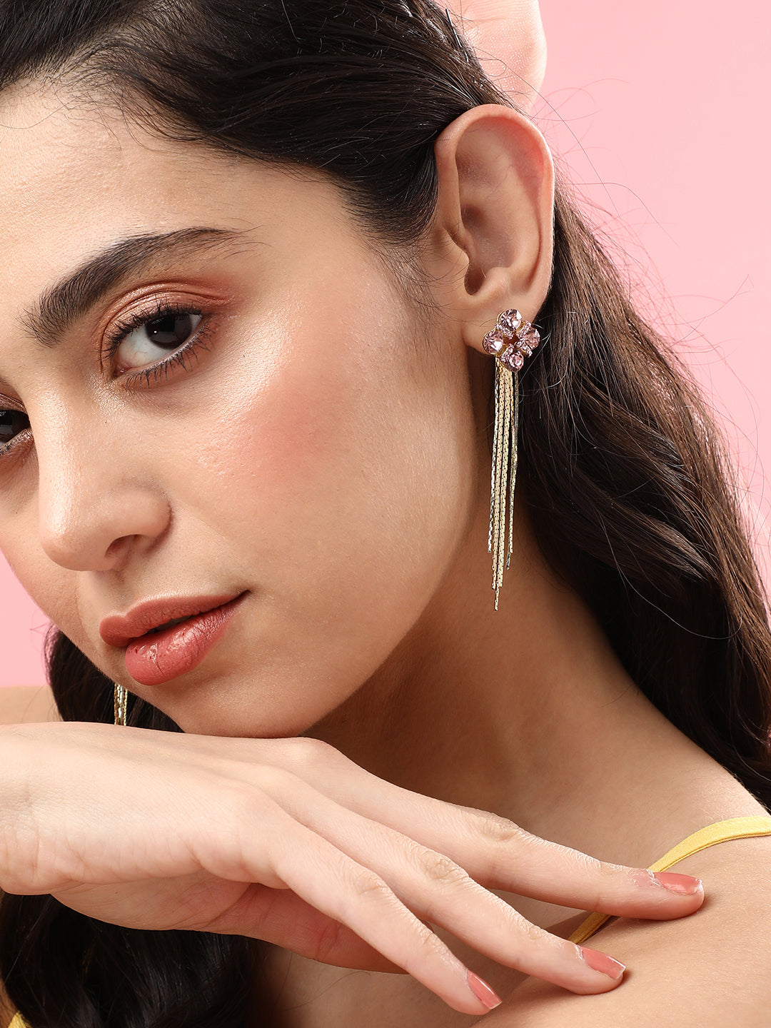 Pack Of Gold-Plated Drop Earrings