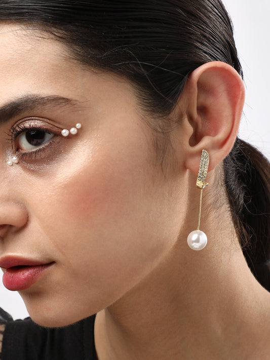 Pack Of Gold-Plated Drop Earrings