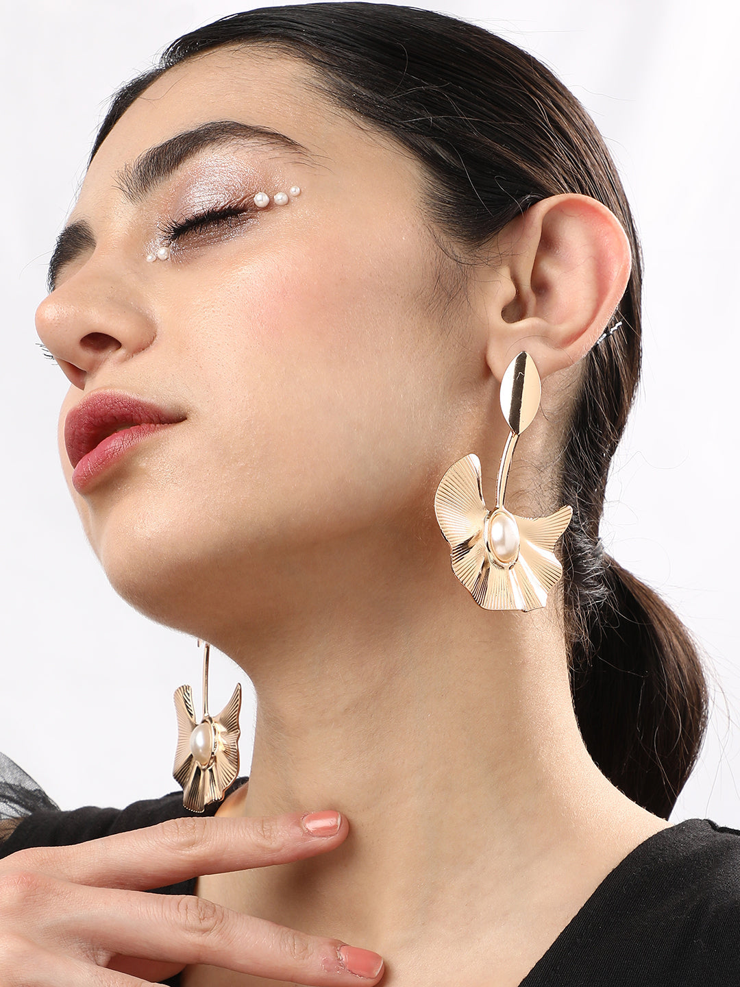 Pack Of Gold-Plated Drop Earrings