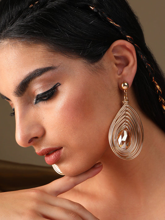 Pack Of Gold-Plated Drop Earrings