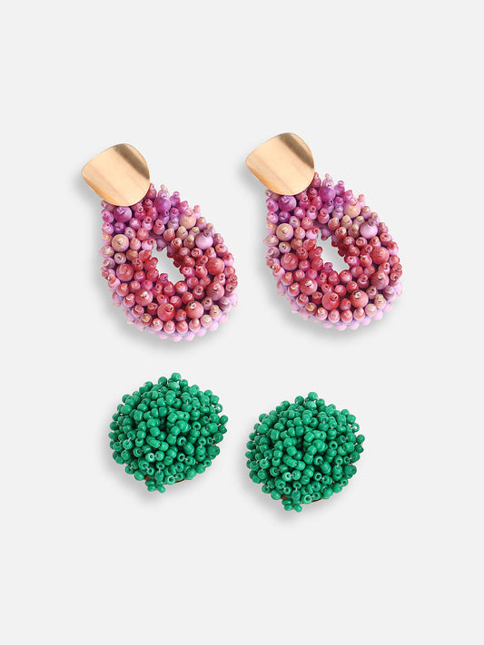 Pack Of Gold-Plated Stud & Drop Earrings