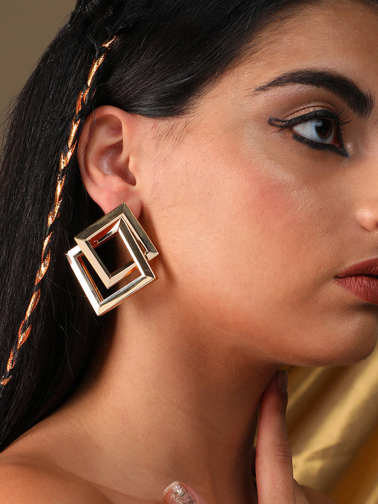 Pack Of Gold-Plated Drop Earrings