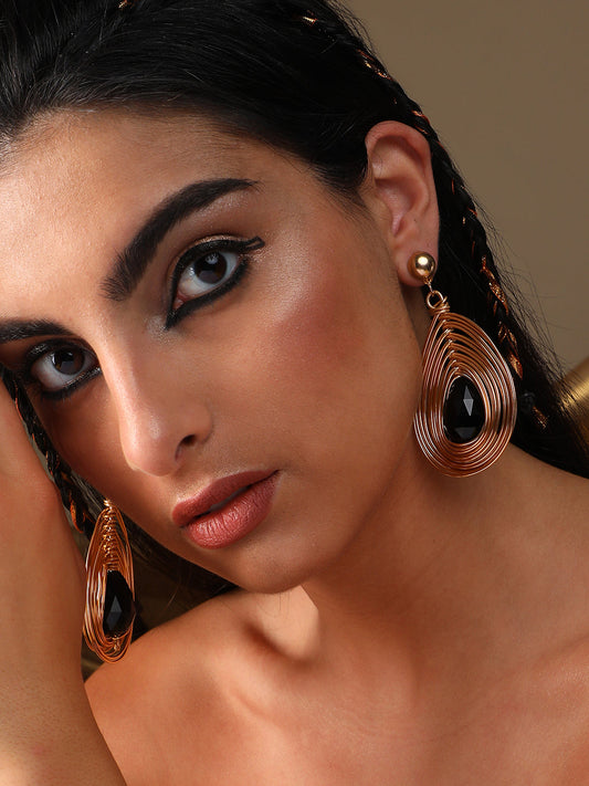 Pack Of Gold-Plated Drop Earrings