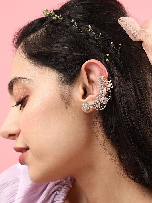 Pack Of Gold-Plated Drop Earrings & Ear Cuff