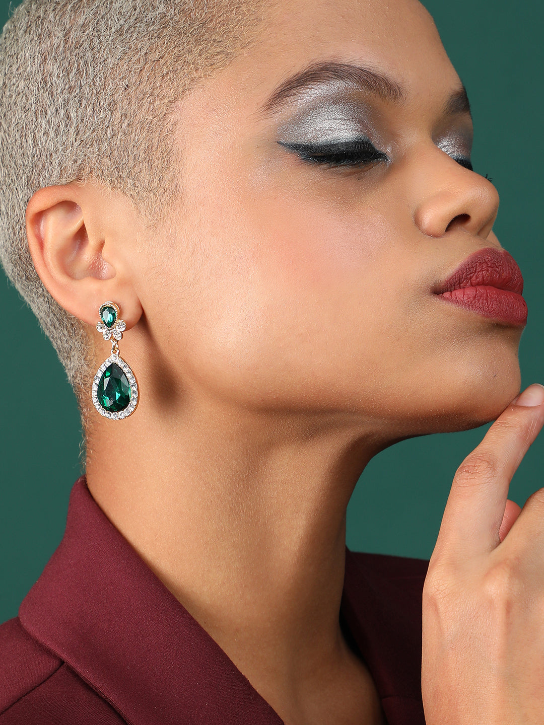Pack Of Gold-Plated Drop Earrings & Ear Cuff
