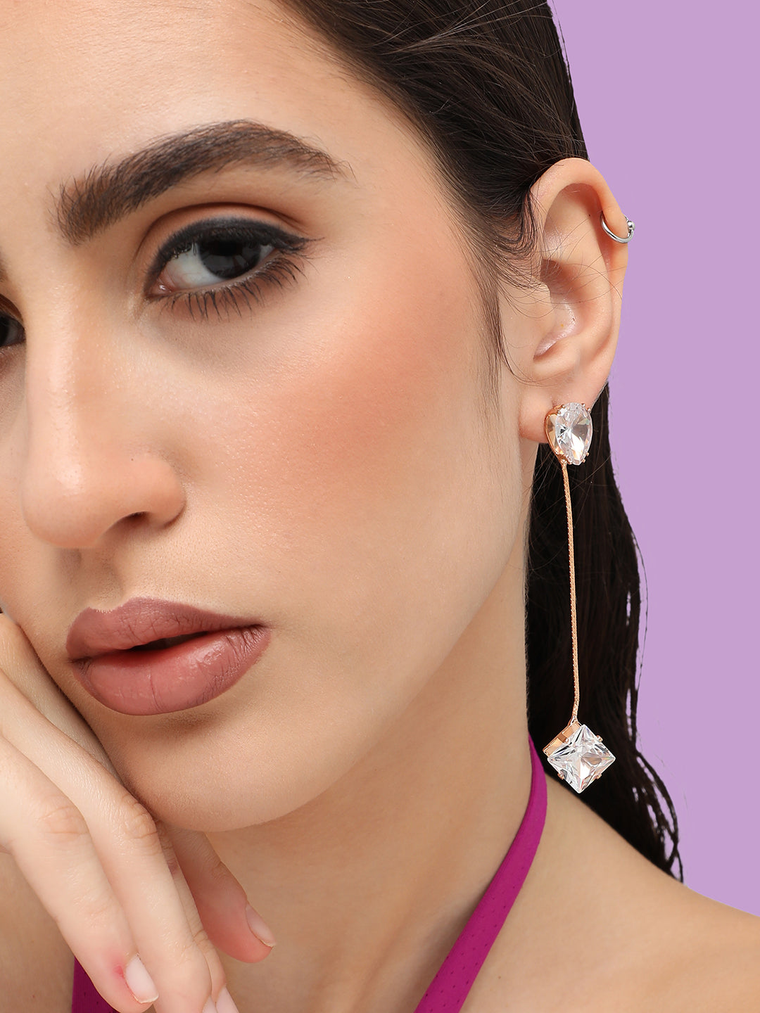 Pack Of Gold-Plated Drop Earrings