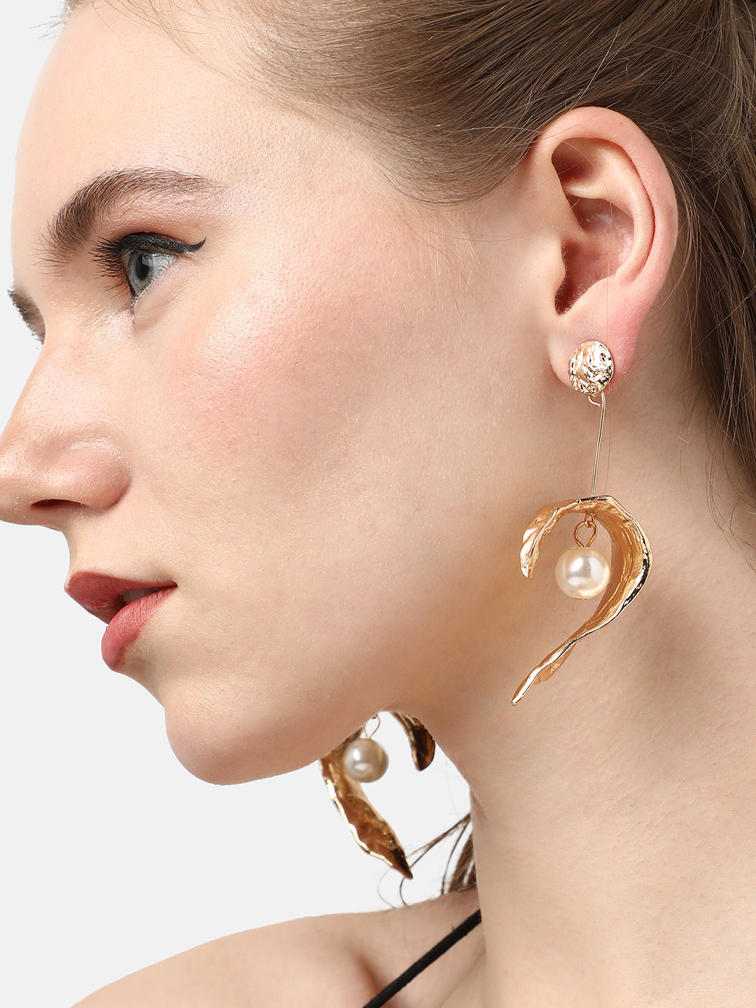 Pack Of Gold-Plated Drop Earrings
