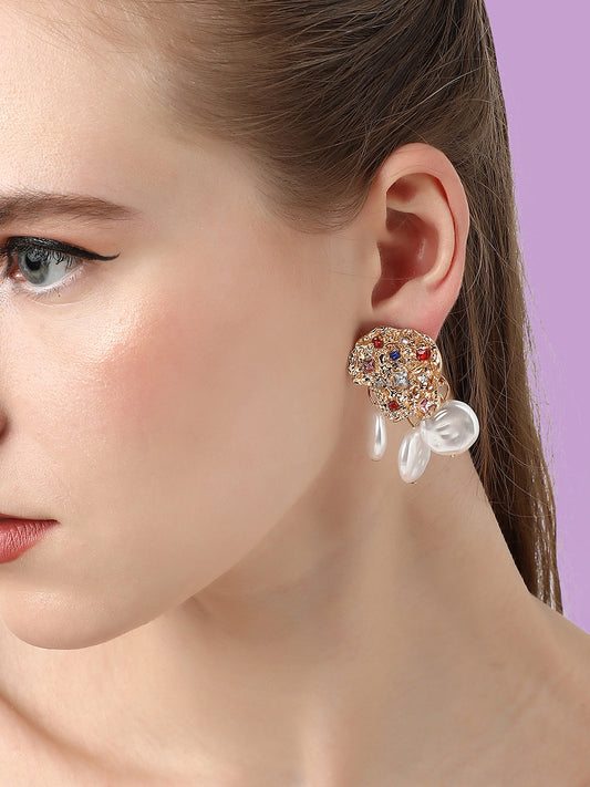 Pack Of Gold-Plated Drop Earrings