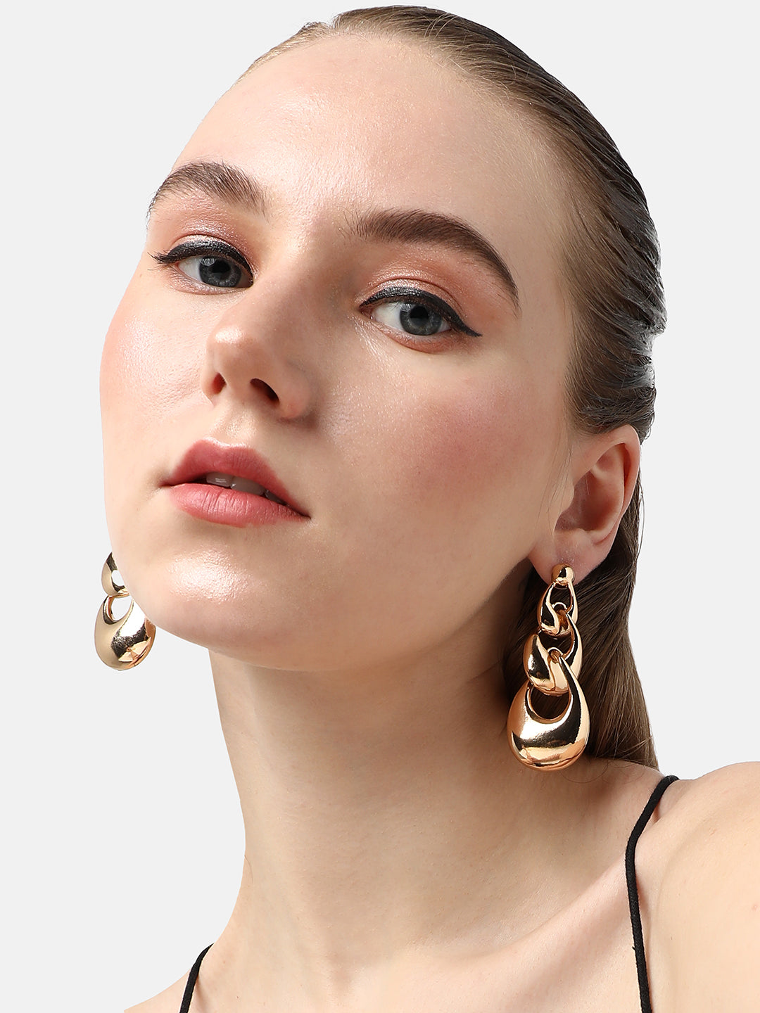 Pack Of Gold-Plated Drop Earrings